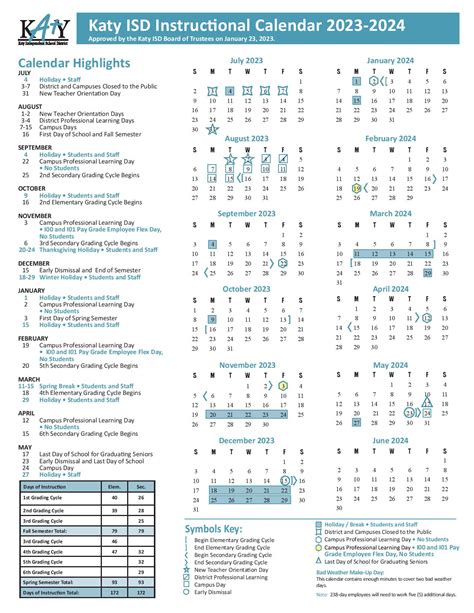 katy isd calendar